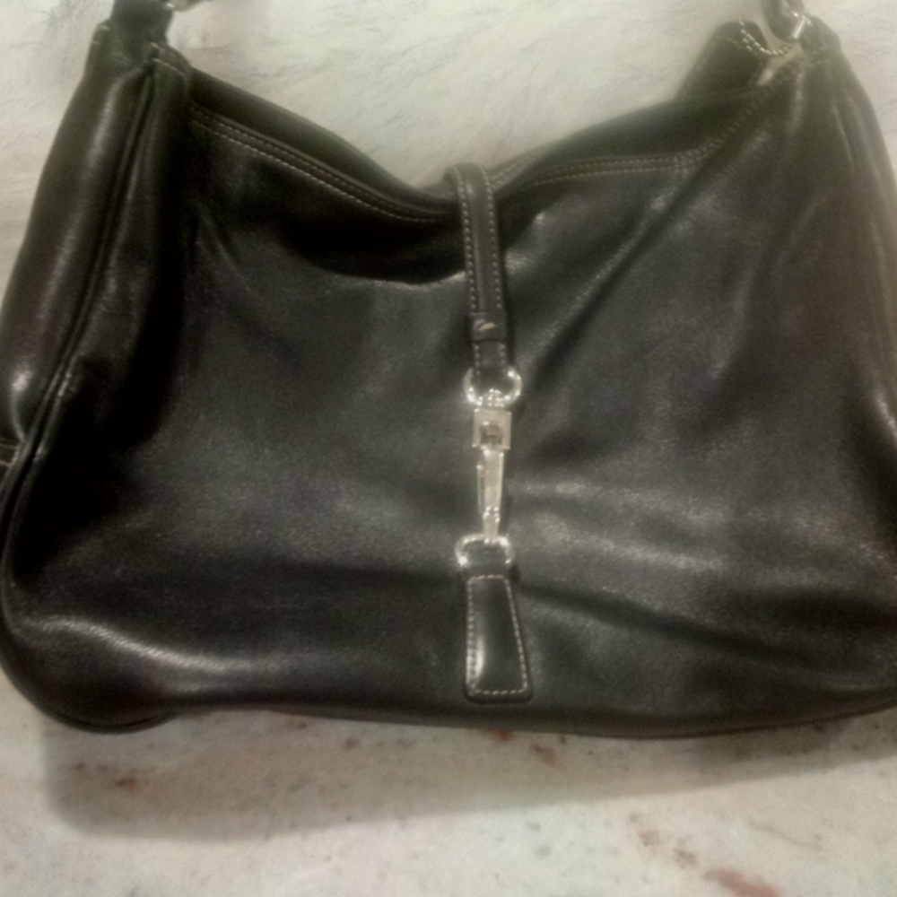 Coach Black leather handbag purse
